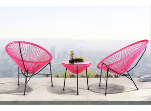 Стол Agave и 2 стула Acapulco розовый