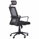 Кресло Neon HR сиденье Саванна nova Black 19/спинка Сетка серая