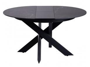 Стол обеденный MOON BLACK MARBLE керамика 110-140 см