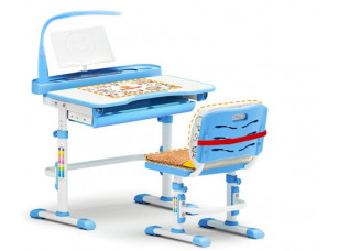 Комплект Evo-kids Evo-18 (стілець+стіл+полиця+лампа) білий-блакитний (Evo-18 BL)