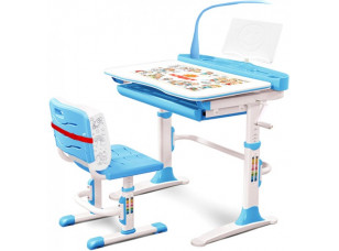 Комплект парта та стілець Evo-kids (стілець+стіл+полиця) BD-04 B (XL) Teddy Blue