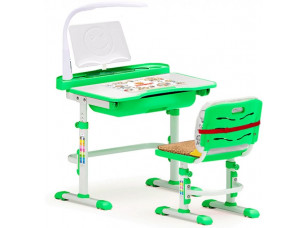 Комплект Evo-kids Evo-17 (стілець+стіл+полиця+лампа) Білий-зелений (Evo-17 Z)