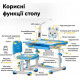 Комплект парта та стілець-трансформери Evo-kids (стілець + стіл + полиця + лампа) BD-04 B (XL) Teddy Blue з лампою