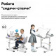 Комплект парта та стілець-трансформери Evo-kids (стілець + стіл + полиця + лампа) BD-04 G (XL) Teddy Grey з лампою