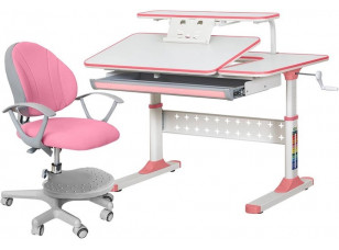 Комплект Ergokids стіл TH-320 Pink + крісло Evo-kids Mio-KP Білий / Рожевий (TH-320 W/PN + Y-407 KP)