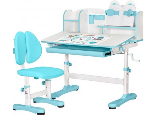 Комплект меблів Evo-Kids BD-29 Panda XL Стіл + стілець + полиця Blue (BD-29 BL)