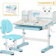 Комплект меблів Evo-Kids BD-29 Panda XL Стіл + стілець + полиця Blue (BD-29 BL)