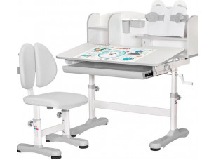Комплект меблів Evo-Kids BD-29 Panda XL Стіл + стілець + полиця Grey (BD-29 G)