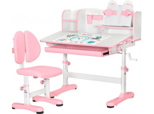 Комплект меблів Evo-Kids BD-29 Panda XL Стіл + стілець + полиця Pink (BD-29 PN)