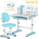 Комплект меблів Evo-Kids BD-28 Panda Стіл + стілець + полиця Blue (BD-28 BL)