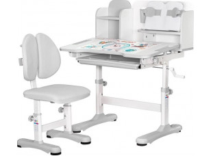 Комплект меблів Evo-Kids BD-28 Panda Стіл + стілець + полиця Grey (BD-28 G)
