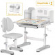 Комплект меблів Evo-Kids BD-28 Panda Стіл + стілець + полиця Grey (BD-28 G)