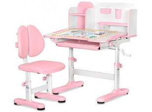 Комплект меблів Evo-Kids BD-28 Panda Стіл + стілець + полиця Pink (BD-28 PN)