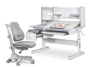 Комплект парта Evo-kids Florida Multicolor G + крісло Mealux Match G (Evo-52 WG + G +Y-528 G)