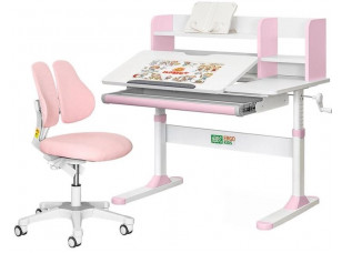 Комплект Ergokids Парта TH-330 Pink + Крісло Evo-kids Mio Lite KP (TH-330 W/PN + Y-208 KP)
