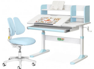 Комплект Ergokids Парта TH-330 Light Blue + Крісло Evo-kids Mio Lite KBL (TH-330 W/Z + Y-208 KBL)