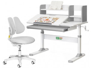 Комплект Ergokids Парта TH-330 Grey + Крісло Evo-kids Mio Lite G (TH-330 W/G + Y-208 G)