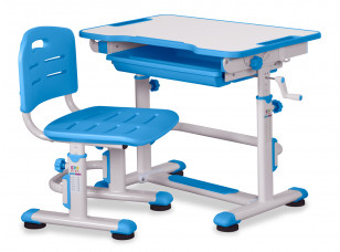 Комплект стіл та стілець Evo-kids BD-08 BL стільниця біла, колір пластику блакитний