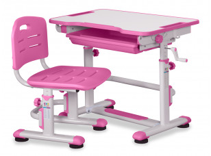 Комплект стіл і стілець Evo-kids BD-08 PN стільниця біла, колір пластику рожевий