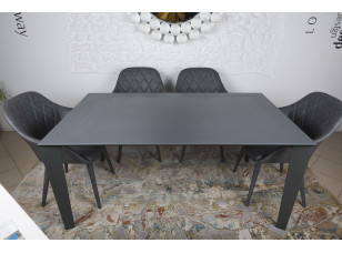 Стол обеденный LIVERPOOL S (140(2*45)/230*85*75cmH)  керамика графит