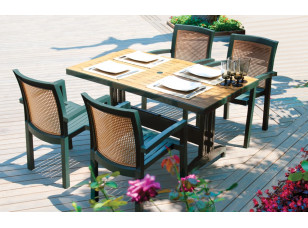 Комплект для саду Стіл Prestige 80*140 см та 4 стільці Vira зелений