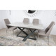 Стіл обідній FLEETWOOD NEW (160/240*90*75cmH) кераміка світло-сірий глянець