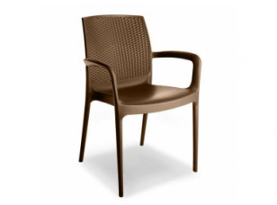 Стілець пластиковий із підлокітниками GRANDSOLEIL BOHEME brown Богемія браун S6618BR