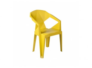 Стілець пластиковий жовтий MUZE MUSTARD PLASTIC
