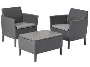 Набір меблів (стіл та 2 стільці) Salemo balcony set капучіно (беж)