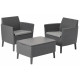 Набір меблів (стіл та 2 стільці) Salemo balcony set капучіно (беж)