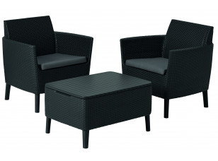 Набір меблів (2 стільці та стіл) Salemo balcony set сірий
