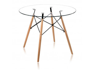 Стол Имз Eames диаметр 80 см прорачное стекло