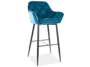 Барний стілець Cherry H-1 Velvet Bluvel 85 бірюзовий