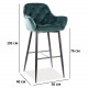 Барний стілець Cherry H-1 Velvet Bluvel 78 зелений