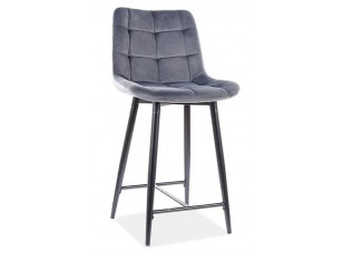 Напівбарний стілець Signal CHIC H-2 VELVET BLUVEL 14 сірий