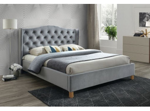 Ліжко ASPEN VELVET Signal 160 х 200 сіре/дуб BLUVEL 14