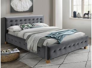 Ліжко Barcelona Velvet Signal 1600 х 2000 мм сіре