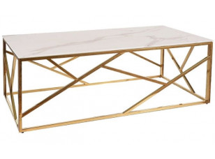 Журнальний столик ESCADA A II білий ефект мармуру/золото 120X60