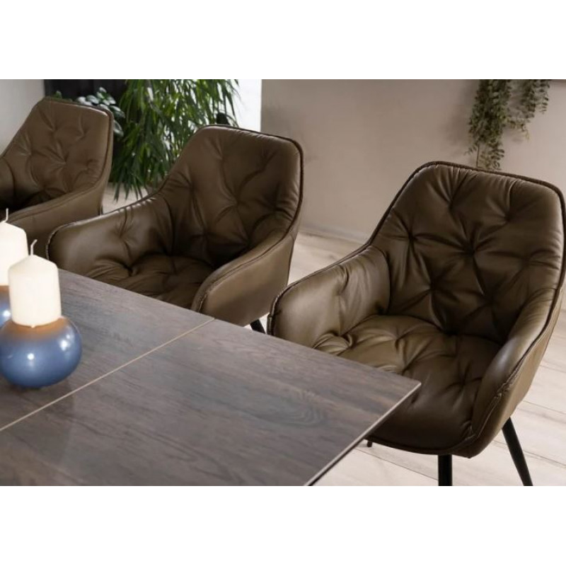 Стіл керамічний Signal Salvadore Ceramic 160(240)*90 см drewna/czarny mat