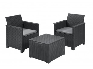 Набір меблів (2 стільці та стіл) Salemo balcony set сірий