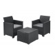 Набір меблів (2 стільці та стіл) Salemo balcony set сірий