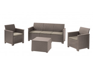 Набір меблів Emma 3 seater set, стіл-скринька, бежевий
